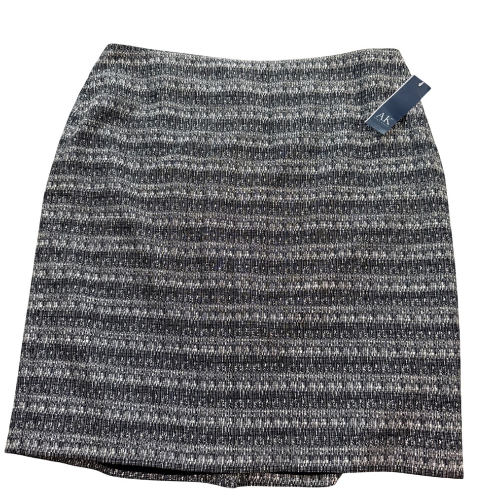 Anne‎ Klein Pencil Skirt Womens 18W Black White Tweed Tuileries NEW MSRP $95
